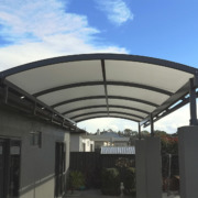 Alitex curved canopy provides an all aluminium pergola with roof – a fantastic option for modernising a space.