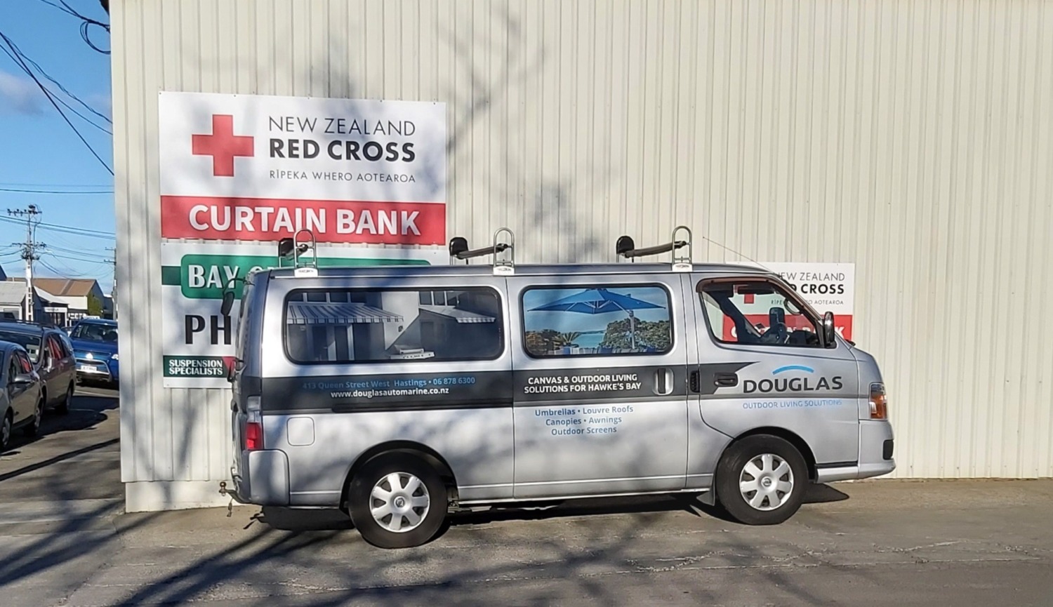 Douglas Innovation donates second hand industrial sewing machines for Red Cross Curtain Bank