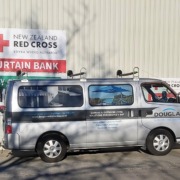 Douglas Innovation donates second hand industrial sewing machines for Red Cross Curtain Bank