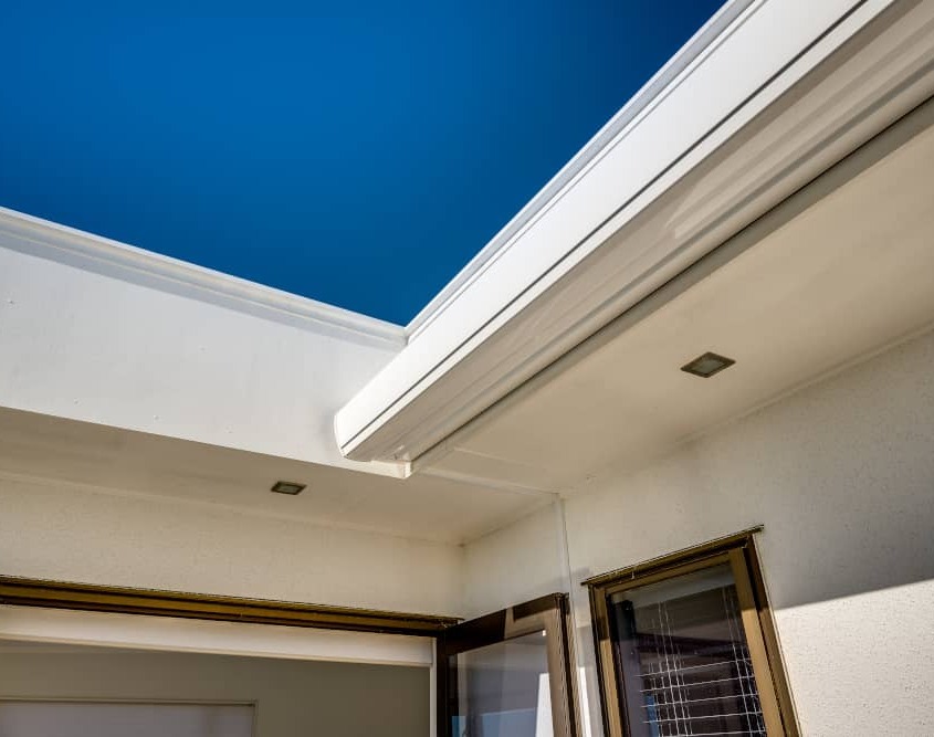 When retracted the Llaza awning blends in with the home's architecture