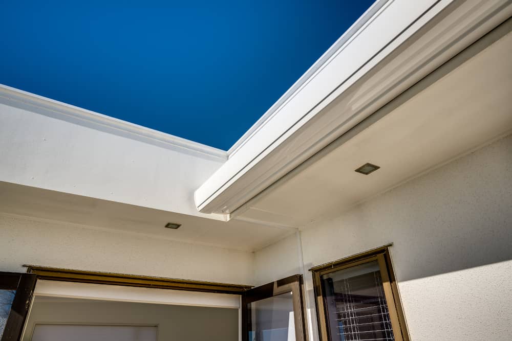 When retracted the Llaza awning blends in with the home's architecture