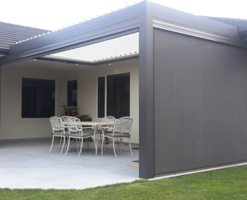 Outdoor Privacy Screen with Louvre Roof by NZ Louvres and Douglas Innovation Hawke's Bay