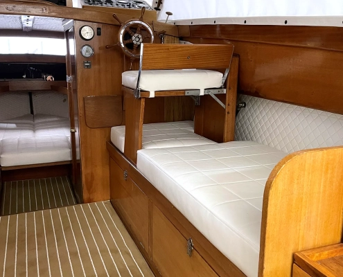 Vintage Clipper Boat Interior Upholstery Restoration Right Cabin