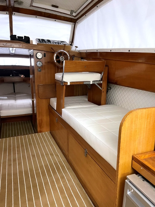 Vintage Clipper Boat Interior Upholstery Restoration Right Cabin