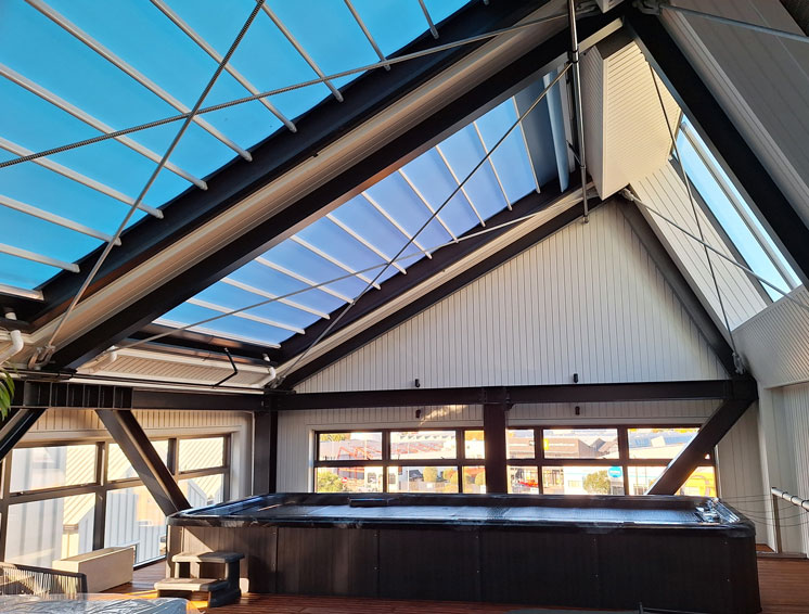 West Quay Apartment Rectractable Roof Structure